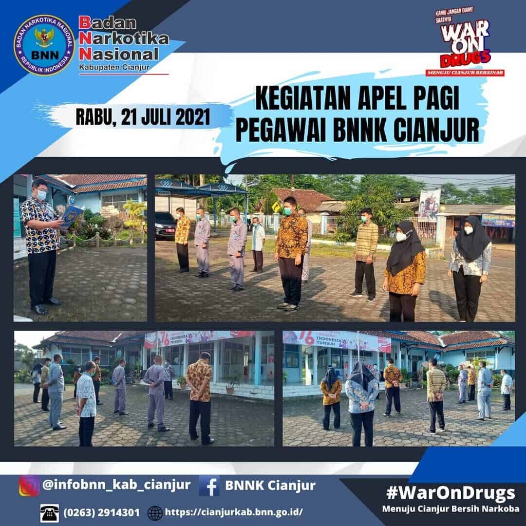 KEGIATAN APEL PAGI PEGAWAI BNNK CIANJUR KEGIATAN APEL PAGI PEGAWAI BNNK CIANJUR