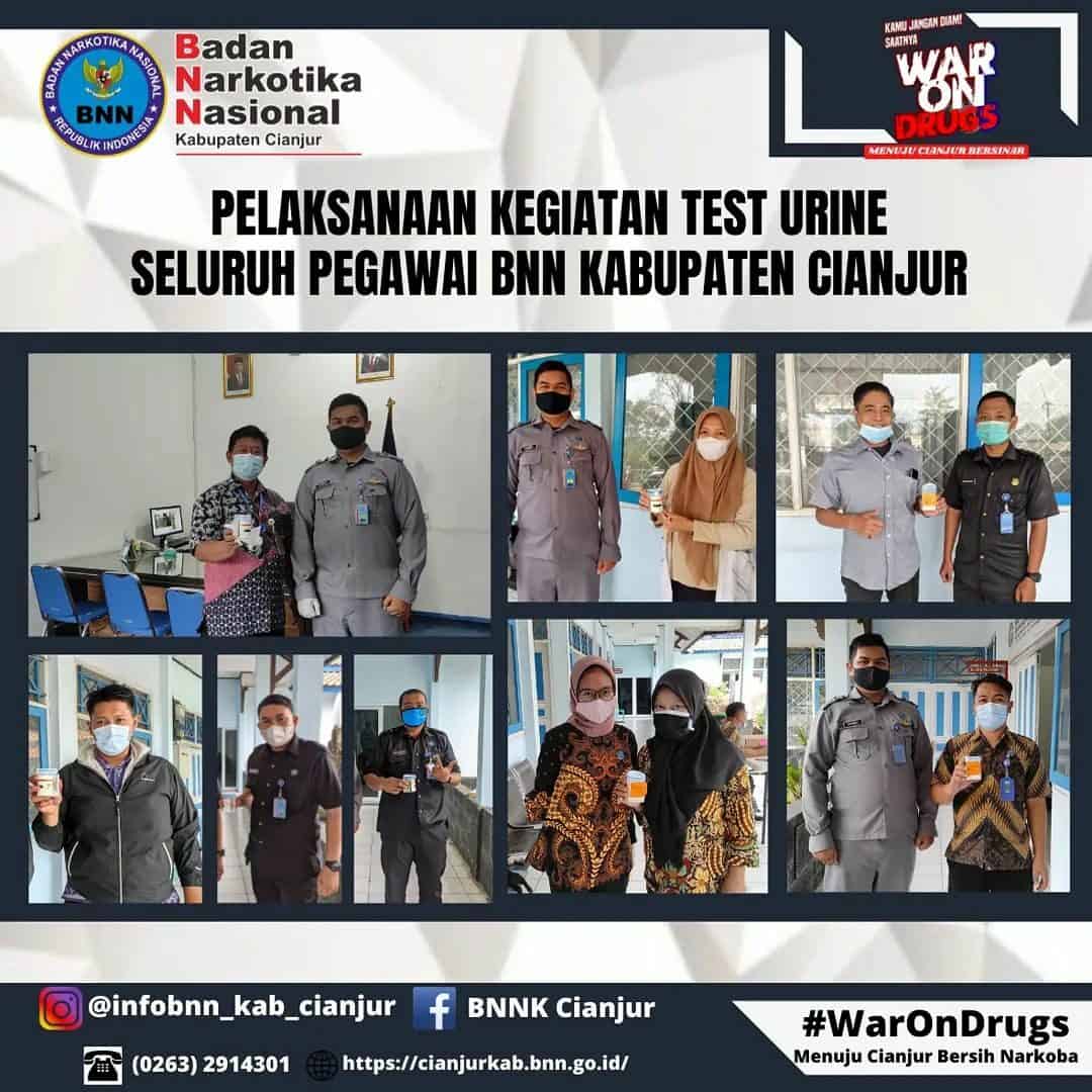 PEGAWAI BNNK CIANJUR MELAKSANAKAN KEGIATAN TEST URINE Konsep Otomatis