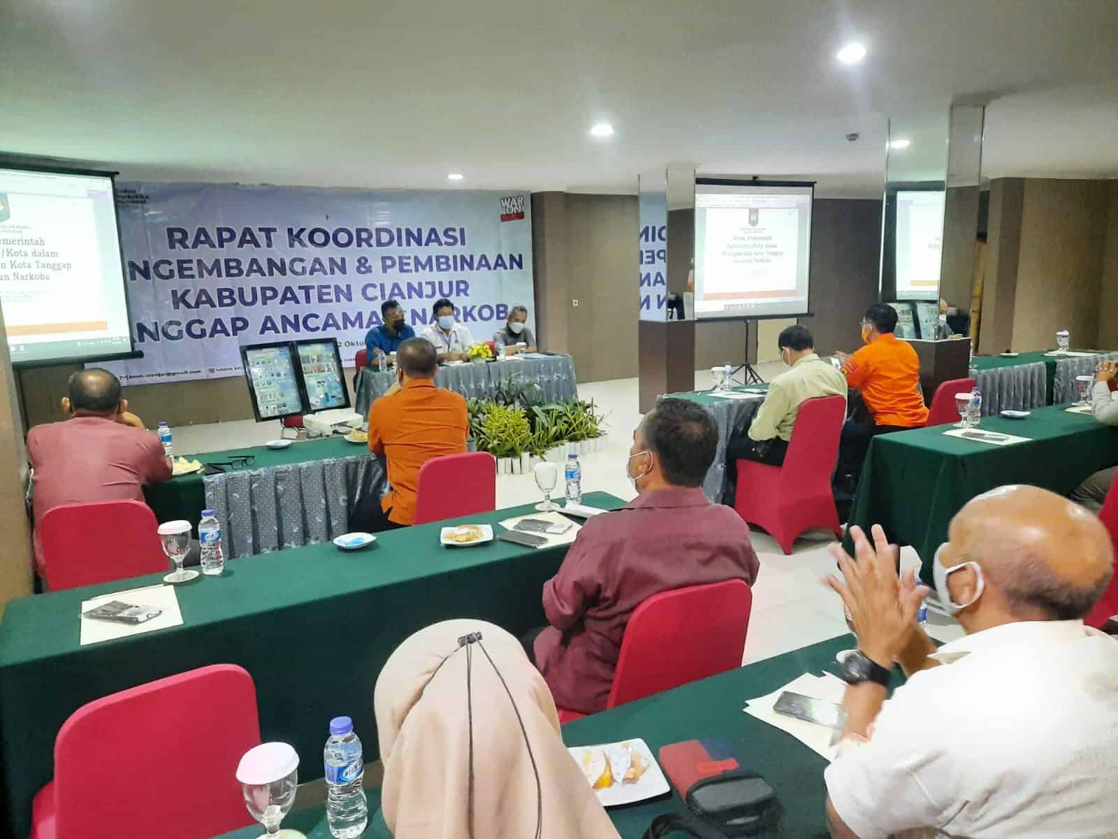 BNNK CIANJUR BERSAMA SELURUH OPD KABUPATEN CIANJUR MENGGELAR RAPAT KOORDINASI PEMBAHASAN RENCANA AKSI DAERAH DALAM UPAYA P4GN BNNK CIANJUR BERSAMA SELURUH OPD KABUPATEN CIANJUR MENGGELAR RAPAT KOORDINASI PEMBAHASAN RENCANA AKSI DAERAH DALAM UPAYA P4GN