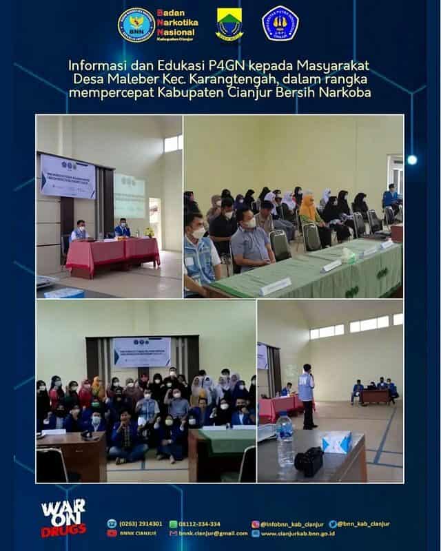 Kegiatan Informasi dan Edukasi P4GN kepada Masyarakat Desa Maleber Kec. Karangtengah, dalam rangka mempercepat Kabupaten Cianjur Bersih Narkoba Kegiatan Informasi dan Edukasi P4GN kepada Masyarakat Desa Maleber Kec. Karangtengah, dalam rangka mempercepat Kabupaten Cianjur Bersih Narkoba