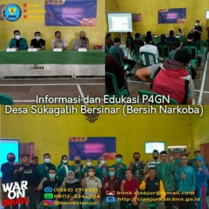 Informasi dan Edukasi P4GN kepada Masyarakat Desa Sukagalih Kec. Cikalongkulon, dalam rangka Desa Sukagalih Bersih Narkoba