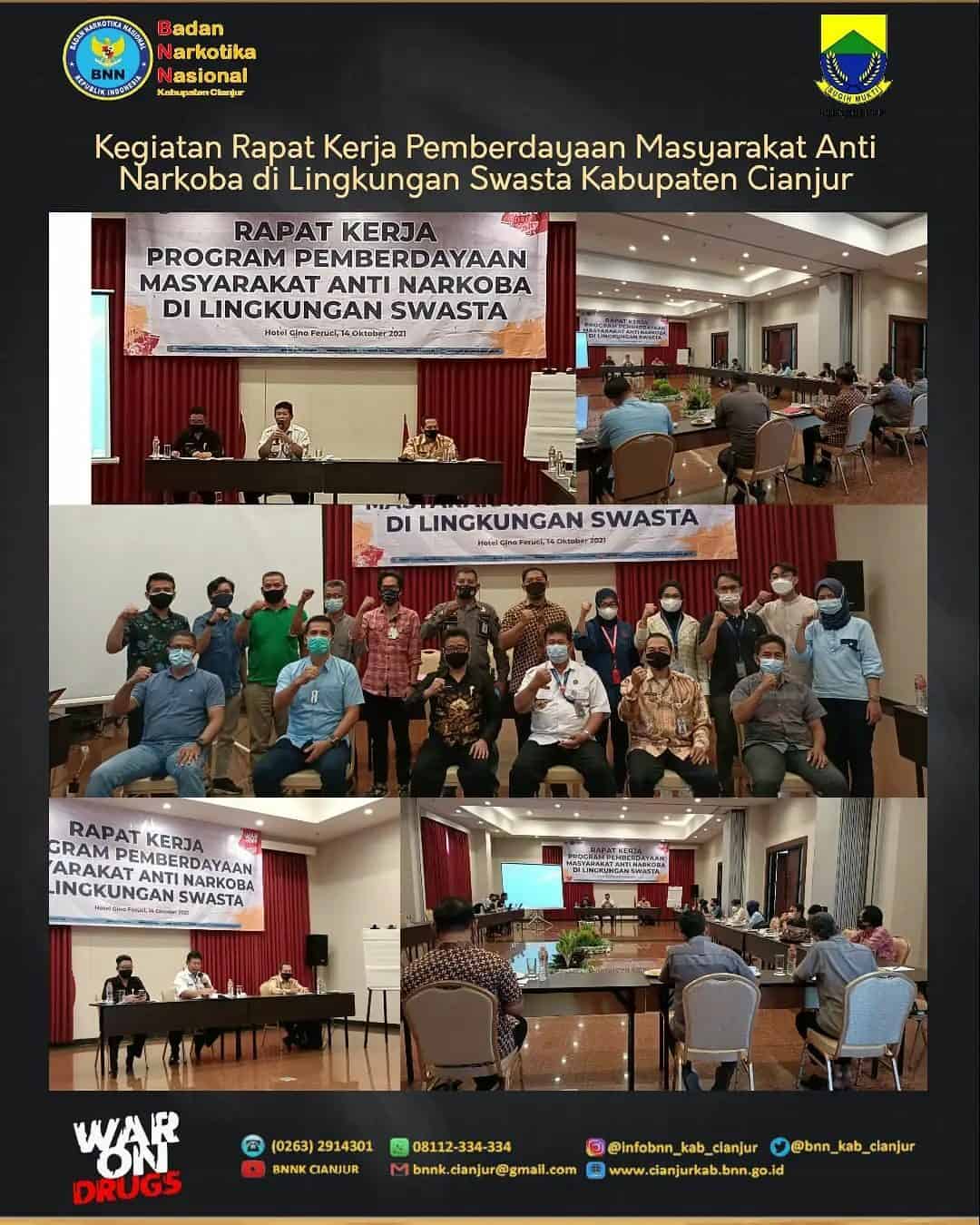 BNNK Cianjur Melaksanakan Kegiatan Rapat Kerja Pemberdayaan Masyarakat Anti Narkoba di Lingkungan Swasta Kabupaten Cianjur. BNNK Cianjur Melaksanakan Kegiatan Rapat Kerja Pemberdayaan Masyarakat Anti Narkoba di Lingkungan Swasta Kabupaten Cianjur.