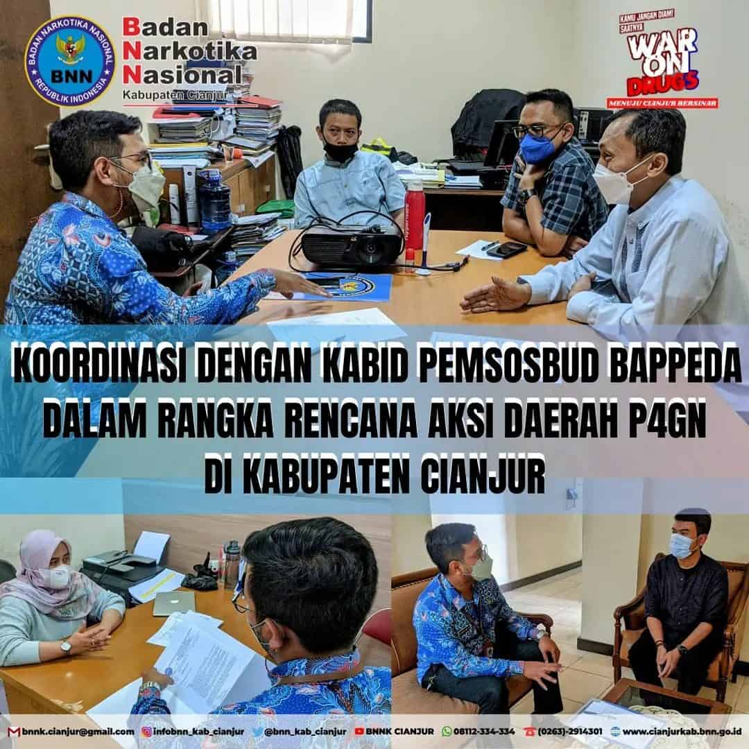BNNK Cianjur Melaksanakan Koordinasi dengan Kabid Pemsosbud BAPPEDA Kabupaten Cianjur BNNK Cianjur Melaksanakan Koordinasi dengan Kabid Pemsosbud BAPPEDA Kabupaten Cianjur