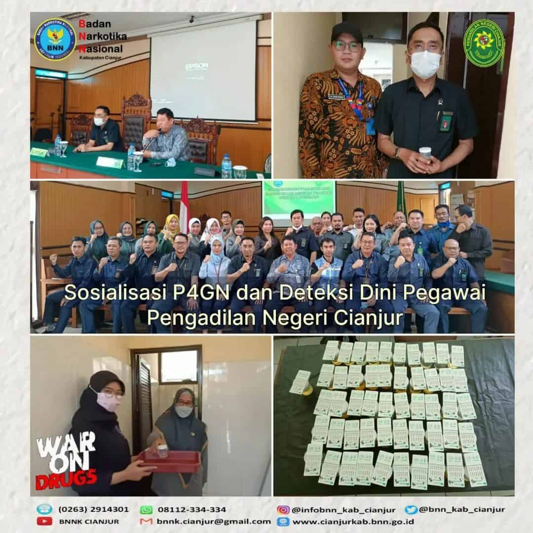 BNNK CIANJUR MELAKSANAKAN KEGIATAN SOSIALISASI DAN TEST URINE TERHADAP PEGAWAI PENGADILAN NEGERI CIANJUR BNNK CIANJUR MELAKSANAKAN KEGIATAN SOSIALISASI DAN TEST URINE TERHADAP PEGAWAI PENGADILAN NEGERI CIANJUR