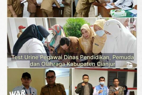 BNNK CIANJUR MELAKSANAKAN TEST URINE TERHADAP PEGAWAI DINAS PENDIDIKAN, PEMUDA DAN OLAHRAGA KABUPATEN CIANJUR