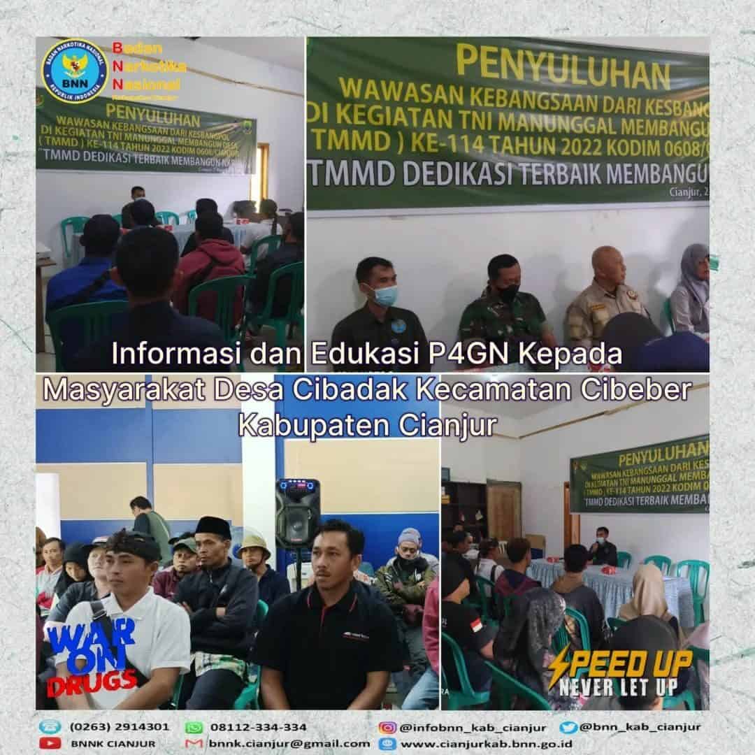 INFORMASI DAN EDUKASI P4GN KEPADA MASYARAKAT DESA CIBADAK KECAMATAN CIBEBER INFORMASI DAN EDUKASI P4GN KEPADA MASYARAKAT DESA