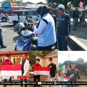 GERAKAN PEMBAGIAN 10 JUTA BENDERA MERAH PUTIH DI LINGKUNGAN BNN KABUPATEN CIANJUR