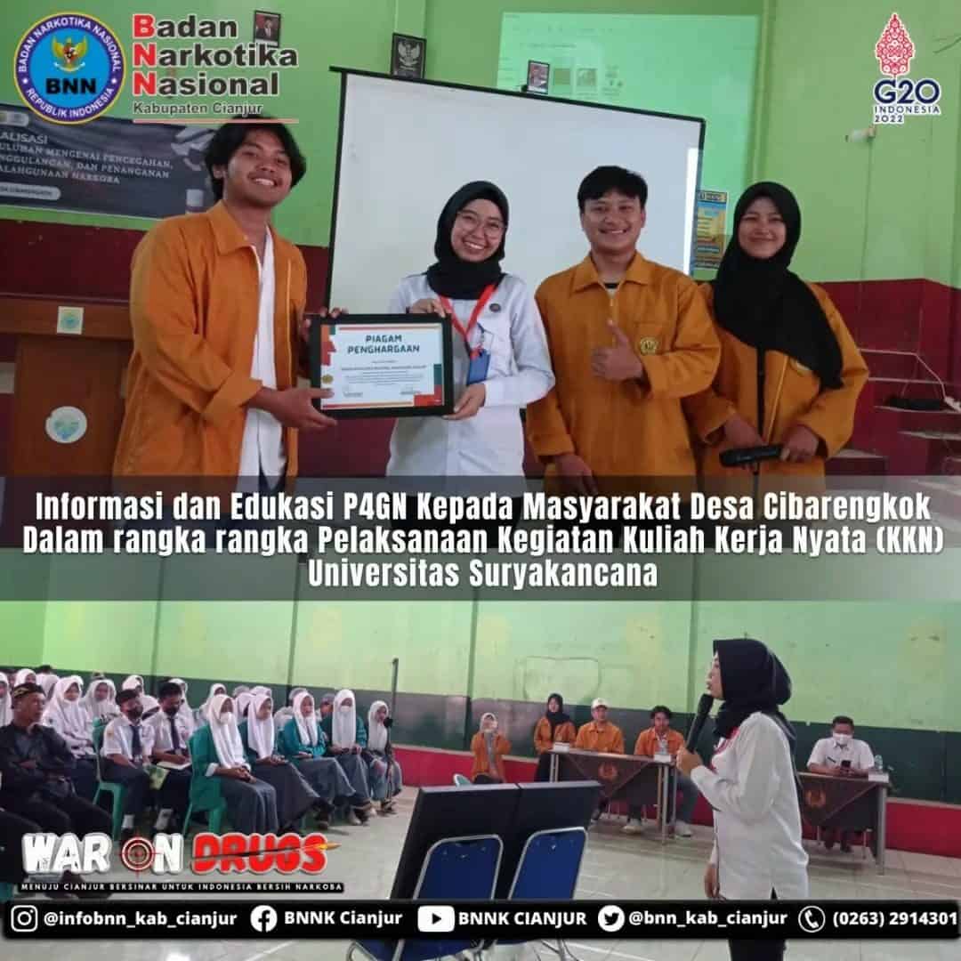INFORMASI DAN EDUKASI P4GN KEPADA MASYARAKAT DESA CIBARENGKOK KECAMATAN BOJONGPICUNG INFORMASI DAN EDUKASI P4GN KEPADA MASYARAKAT DESA CIBARENGKOK KECAMATAN BOJONGPICUNG
