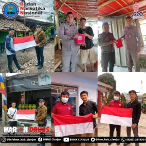 GERAKAN PEMBAGIAN 10 JUTA BENDERA MERAH PUTIH DI LINGKUNGAN BNN KABUPATEN CIANJUR