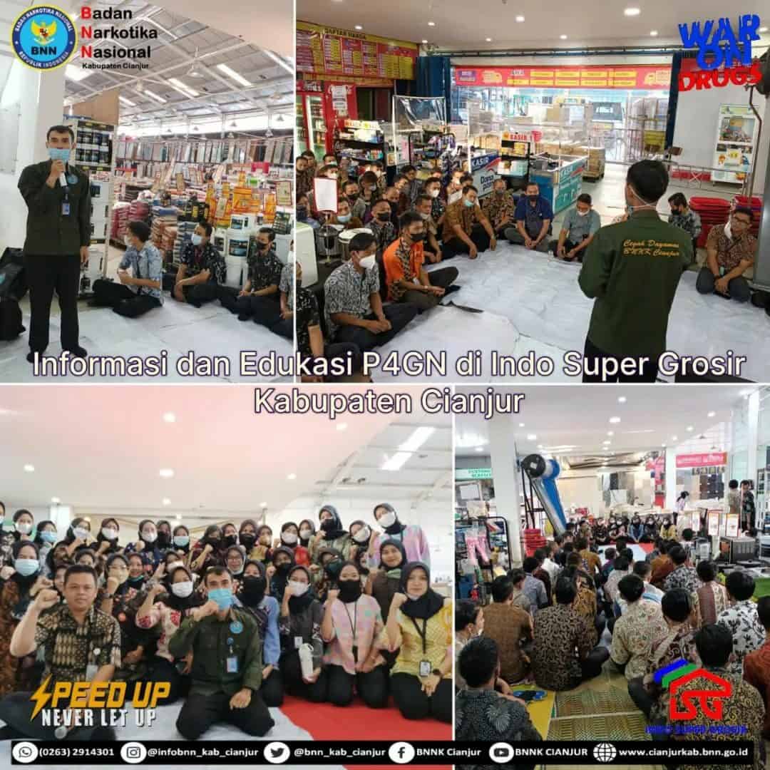 INFORMASI DAN EDUKASI P4GN KEPADA KARYAWAN INDO SUPER GROSIR KABUPATEN CIANJUR INFORMASI DAN EDUKASI P4GN KEPADA KARYAWAN INDO SUPER GROSIR KABUPATEN CIANJUR