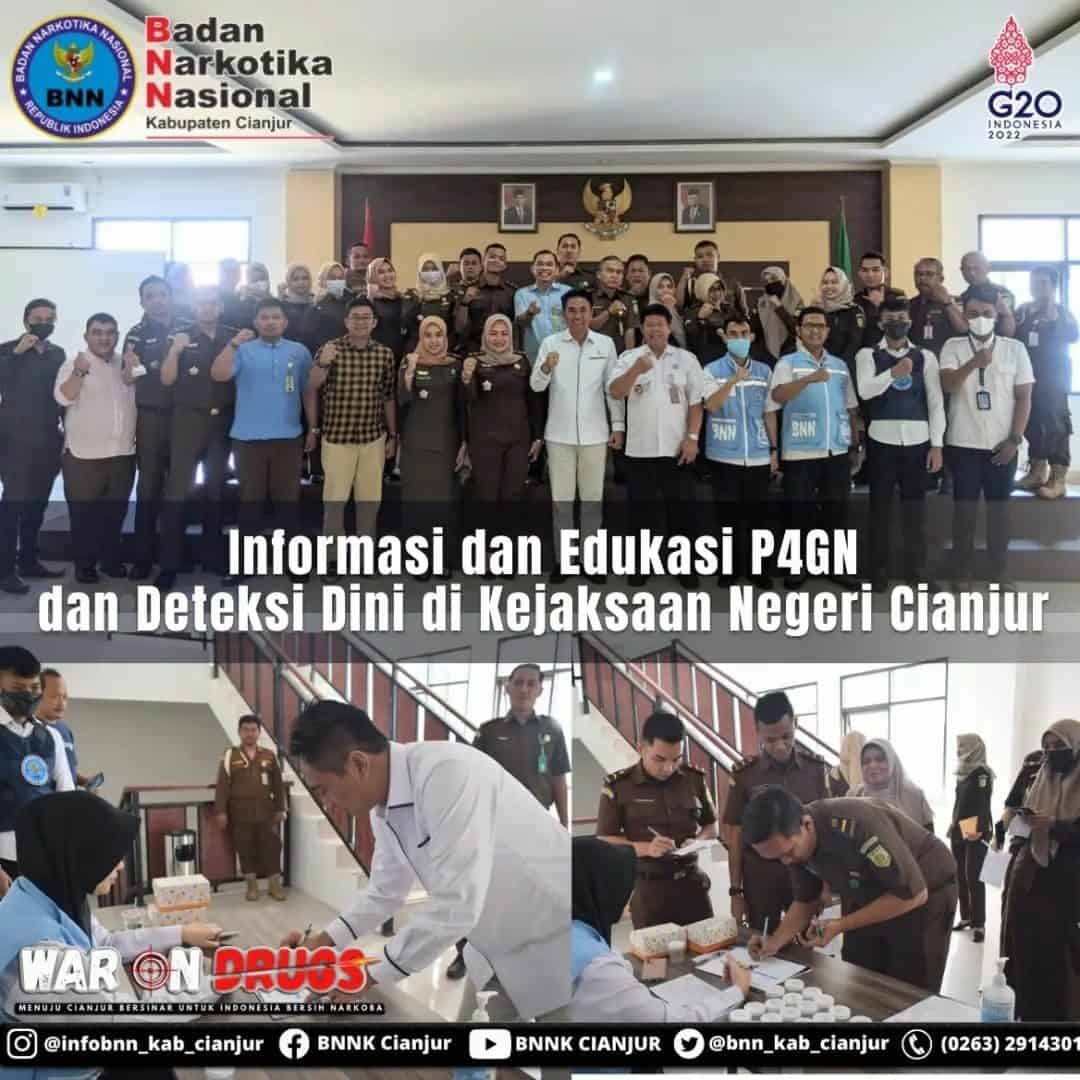 INFORMASI DAN EDUKASI P4GN SERTA DETEKSI DINI KEPADA PEGAWAI DI KEJAKSAAN NEGERI CIANJUR INFORMADI DAN EDUKASI P4GN SERTA DETEKSI DINI KEPADA PEGAWAI DI KEJAKSAAN NEGERI CIANJUR