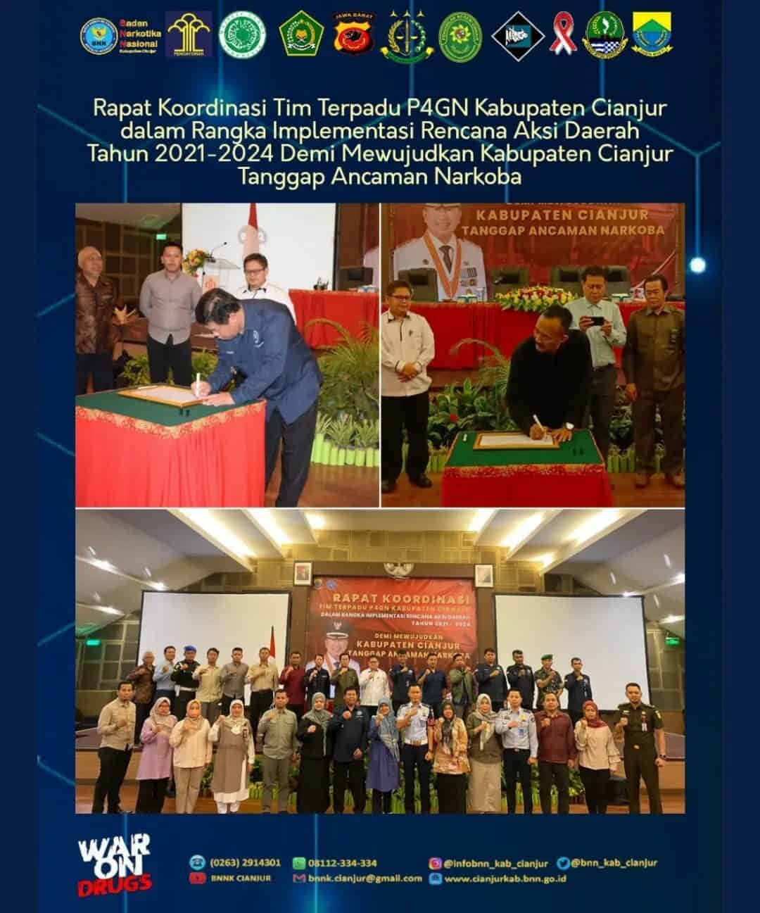 RAPAT KOORDINASI TIM TERPADU P4GN KABUPATEN CIANJUR DALAM RANGKA IMPLEMENTASI RENCANA AKSI DAERAH TAHUN 2021-2024 RAPAT KOORDINASI TIM TERPADU P4GN KABUPATEN CIANJUR DALAM RANGKA IMPLEMENTASI RENCANA AKSI DAERAH TAHUN 2021-2024